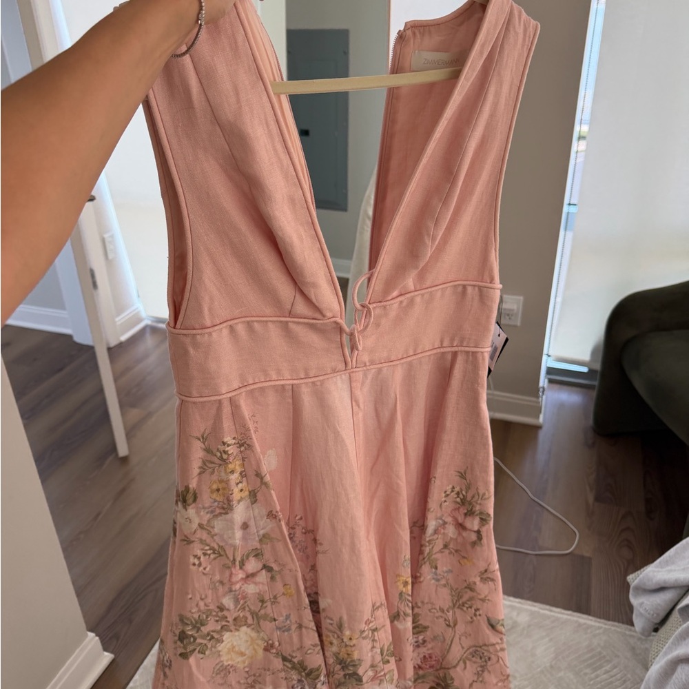 NEW Zimmermann Dusty Pink Floral Maxi Dress with V-Neck